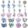 Fashion 925 Silver Colorful Butterfly Dragonfly Hummingbird Spring Series Charms Beads Fit Fasion 925 Bracelet Jewelry