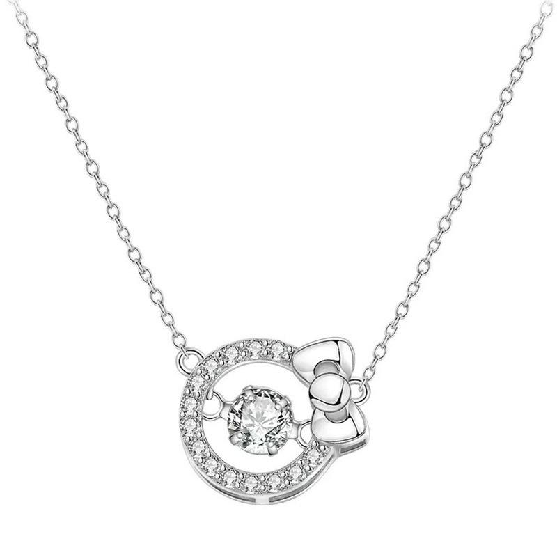 Cartoon Cat Rhinestone Necklace - Fashionable Girly Student Best Friend Chain with Niche Design.