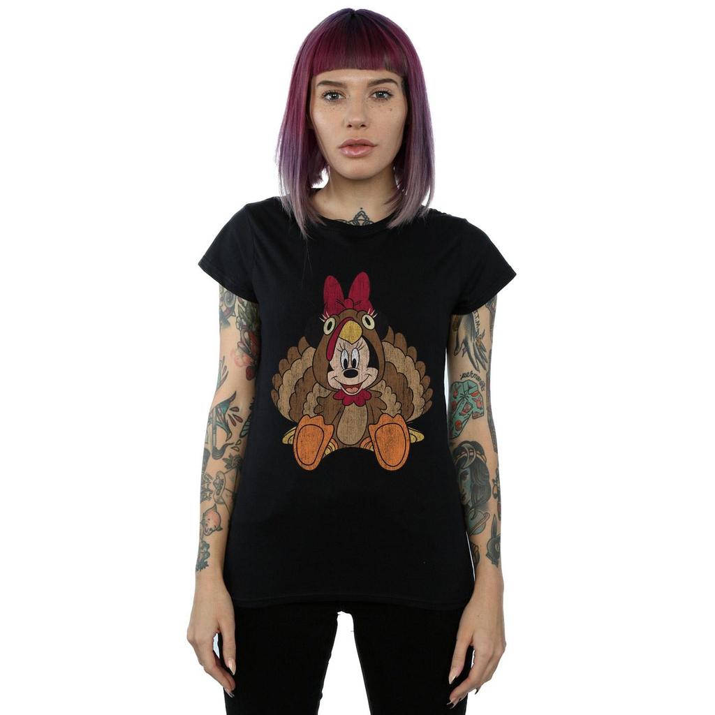Disney Womens/Ladies Minnie Mouse Thanksgiving Turkey Costume Cotton T-Shirt