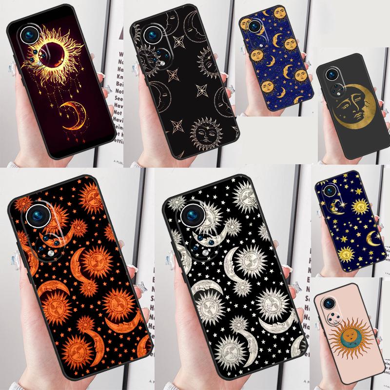 Винтажный Чехол Луна и Солнце Звезды Для Honor Magic 7 Lite 5 6 Pro Honor 200 50 70 90 Lite X8b X9a X8a X8 X9 X9c X9b Чехол