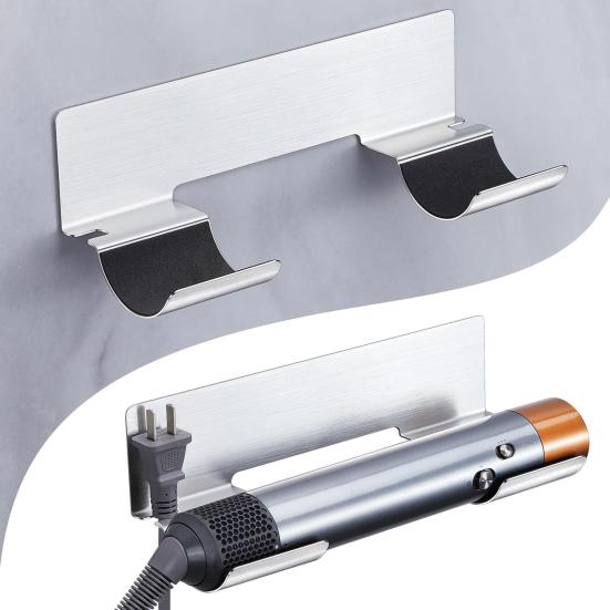 Настенная полка для хранения парикмахерских инструментов, держатель для фена, высокая грузоподъемность, без сверления