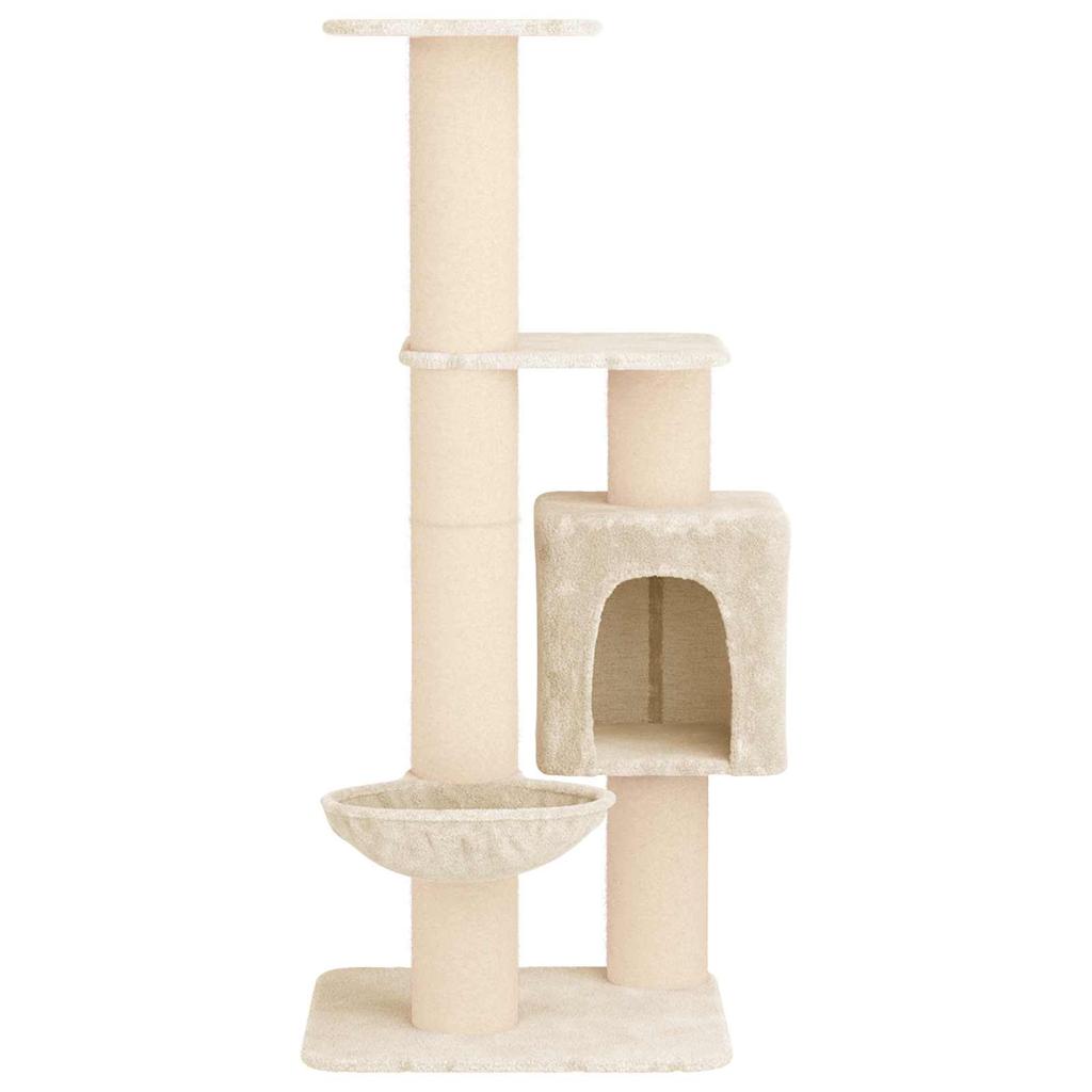 Cat Tree with Sisal Scratching Posts Cream 137 cm