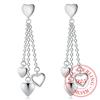 Womens Fashion 925 Sterling Silver Tassel Heart Earring Drop Earrings for Girls Kids Wedding Gift Jewelry Brincos