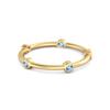 Blue Topaz Round Stackable Ring -Sterling Silver Gold Vermeil