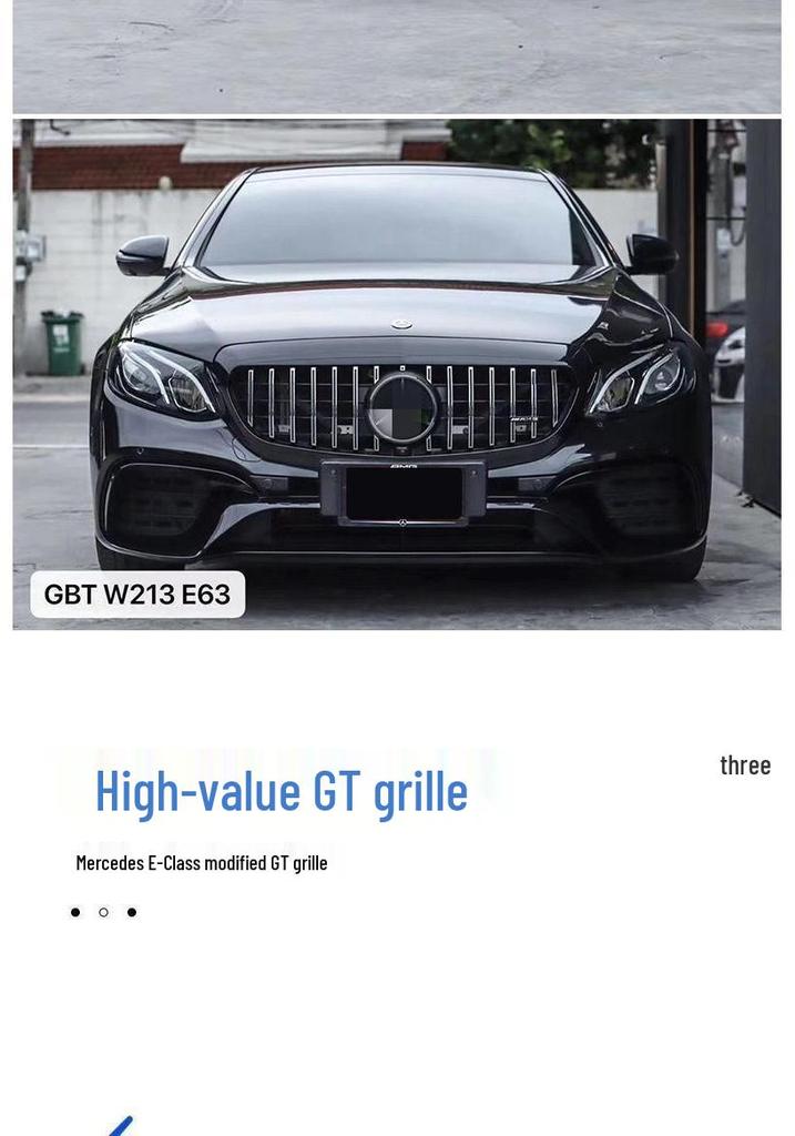 Совместимо с Mercedes-Benz E-Class W212/W213 E300L/E260L/E200L - Решетка радиатора AMG GT с вертикальными планками.