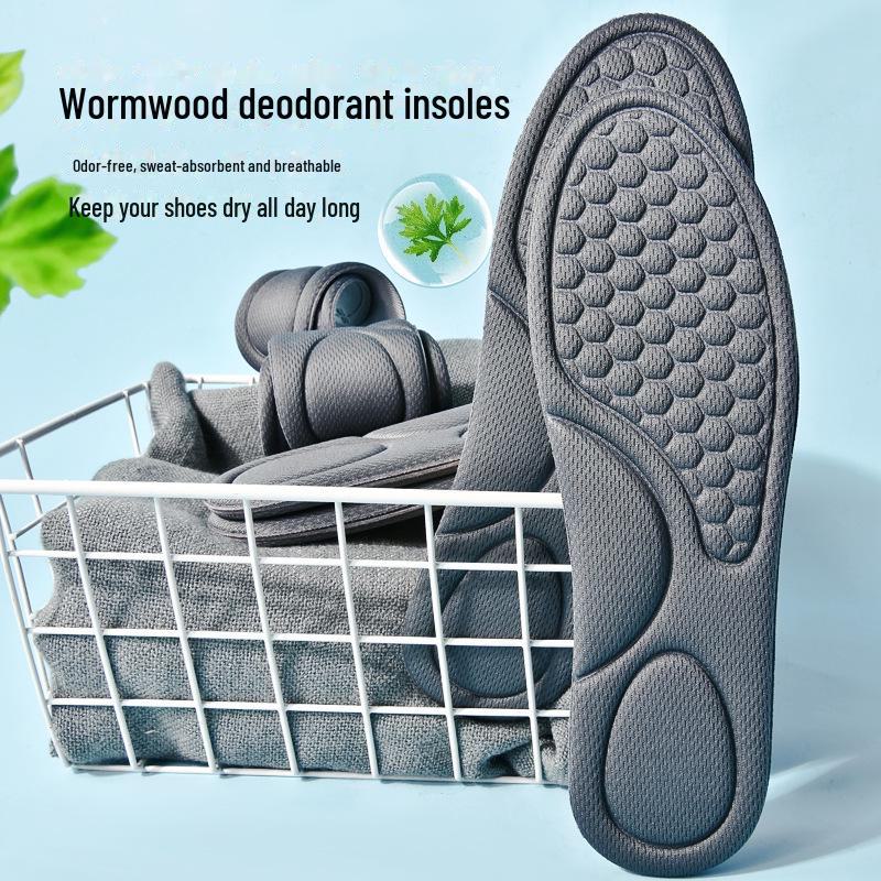 High-Elastic Cushioned Insoles: Soft, Breathable, Sweat-Absorbing, and Deodorizing - Ideal for Sports and Military Training.