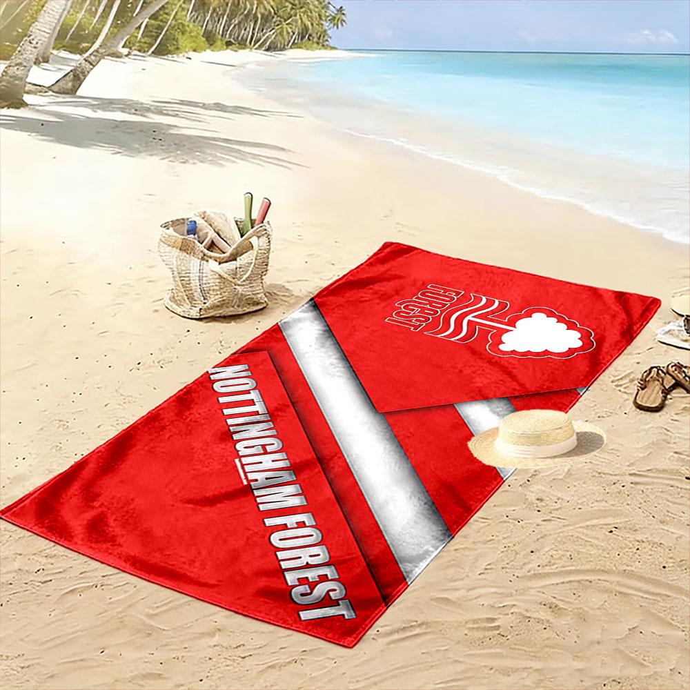 Large Beach Towel with Nottingham Forest FC Badge, Quick Dry Microfiber, Soft and Durable, for Beach Pool Travel
