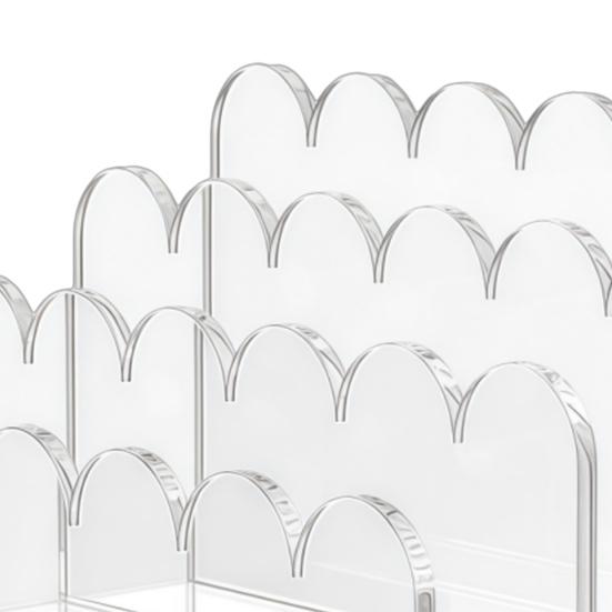 Акриловый органайзер для почты с 3 отделениями, настольный прозрачный классификатор файлов с фестончатым дизайном, вертикальный держатель для файлов, органайзер для стола