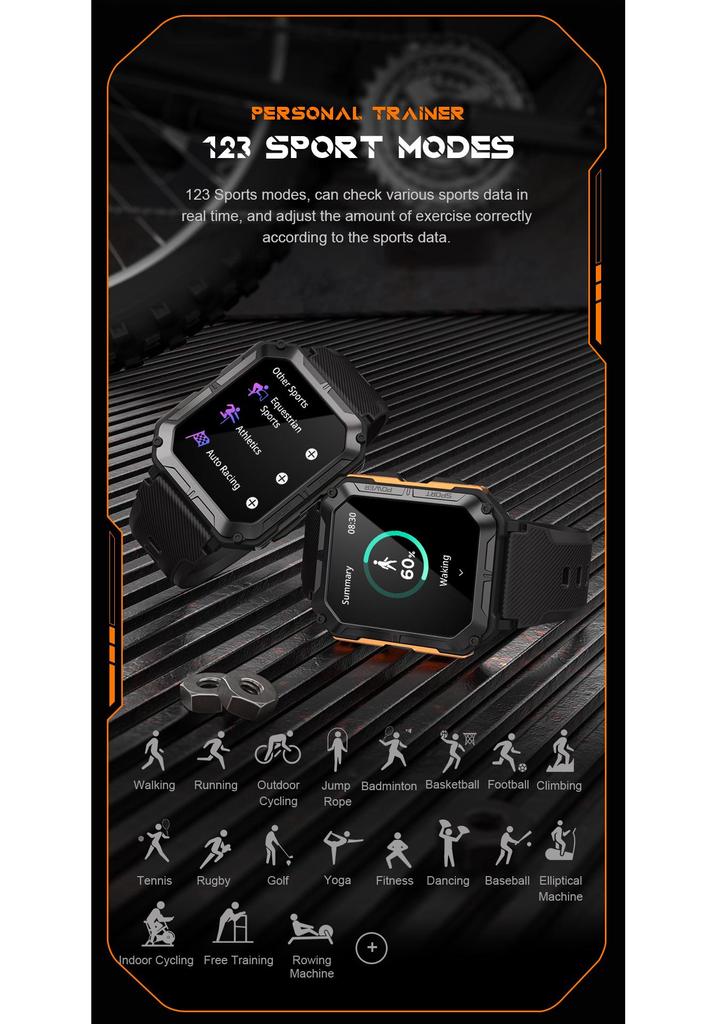 C20PRO DaFit 1.83" Смарт-часы для спорта с Bluetooth-звонками IP68