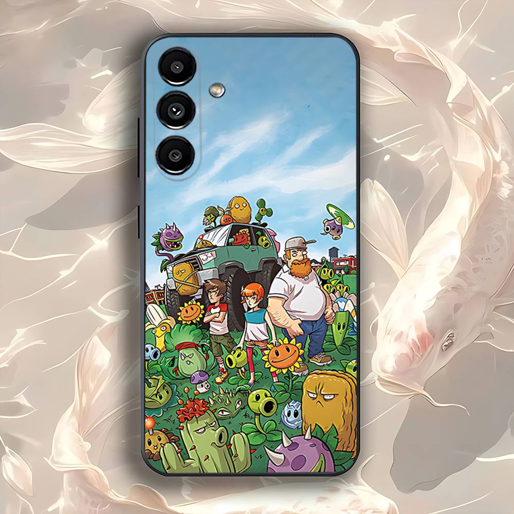 Чехол для телефона P-Plants vs Zombies Game Для Samsung Galaxy A73,31,32,72,41,53,52,71,22,5G,Note,J7,8,9 Мягкий Черный