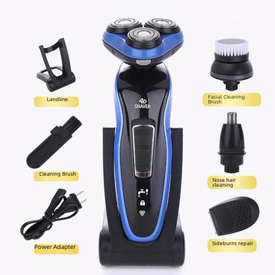 Мужская водонепроницаемая электрическая бритва для бороды 4D с плавающими тройными лезвиями