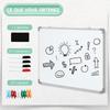 Magnetic Whiteboard with Aluminum Frame, 90 X 60 cm, with Markers, Eraser and Magnets