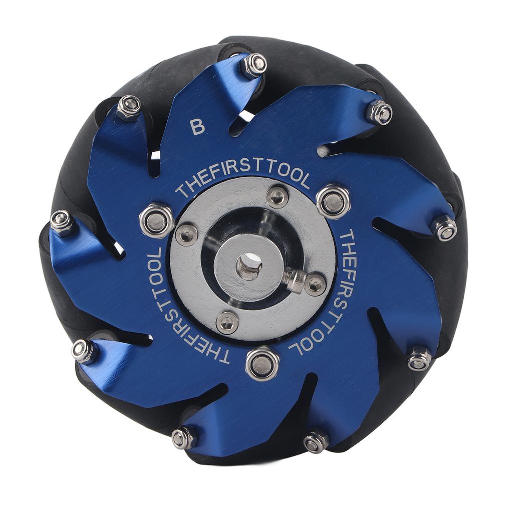 4in Mecanum Wheel Left Aluminum with TPU Rubber Rollers Industrial Robot Accessories