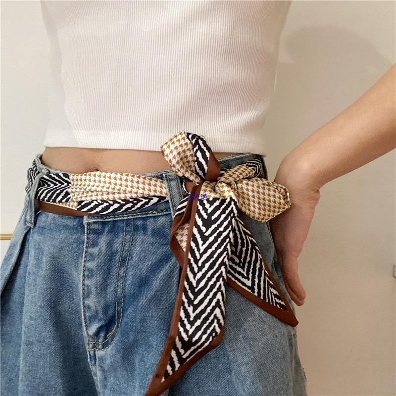 Женский шелковый шарф пояс для джинсов - Стильный летний аксессуар