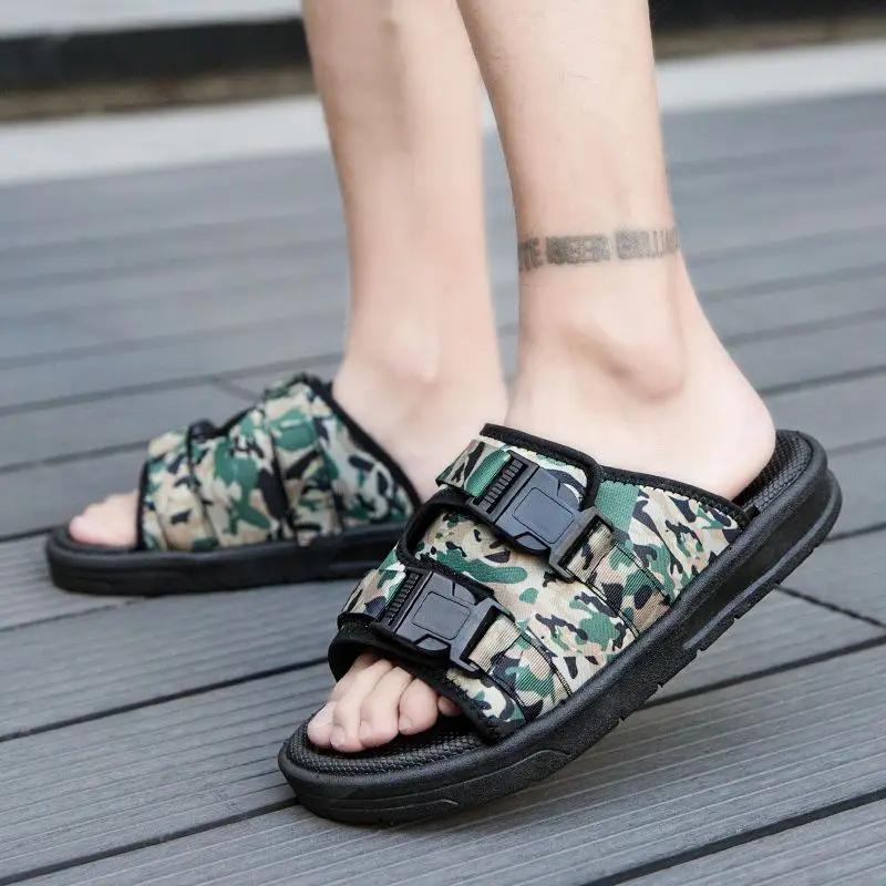 Outdoor Male Slipper Slip-resistant Men's Shoe Pvc Trend 2024 Rubber Comfortable Original Cheap Shoes Korean Style Fun Slides