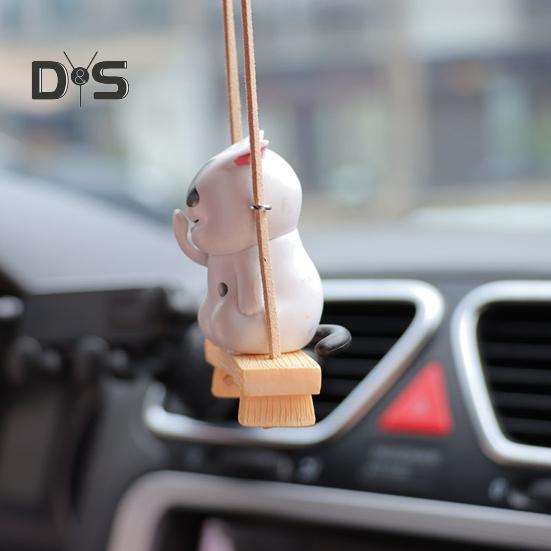 Подвеска в виде зеркала заднего вида, подвесное украшение со шнурком, легко повесить, очаровательное украшение в форме мультяшного кота, подвеска для салона автомобиля