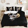 Комплект из трех предметов Покрывало с принтом волка и животных Комплект постельного белья из двух предметов