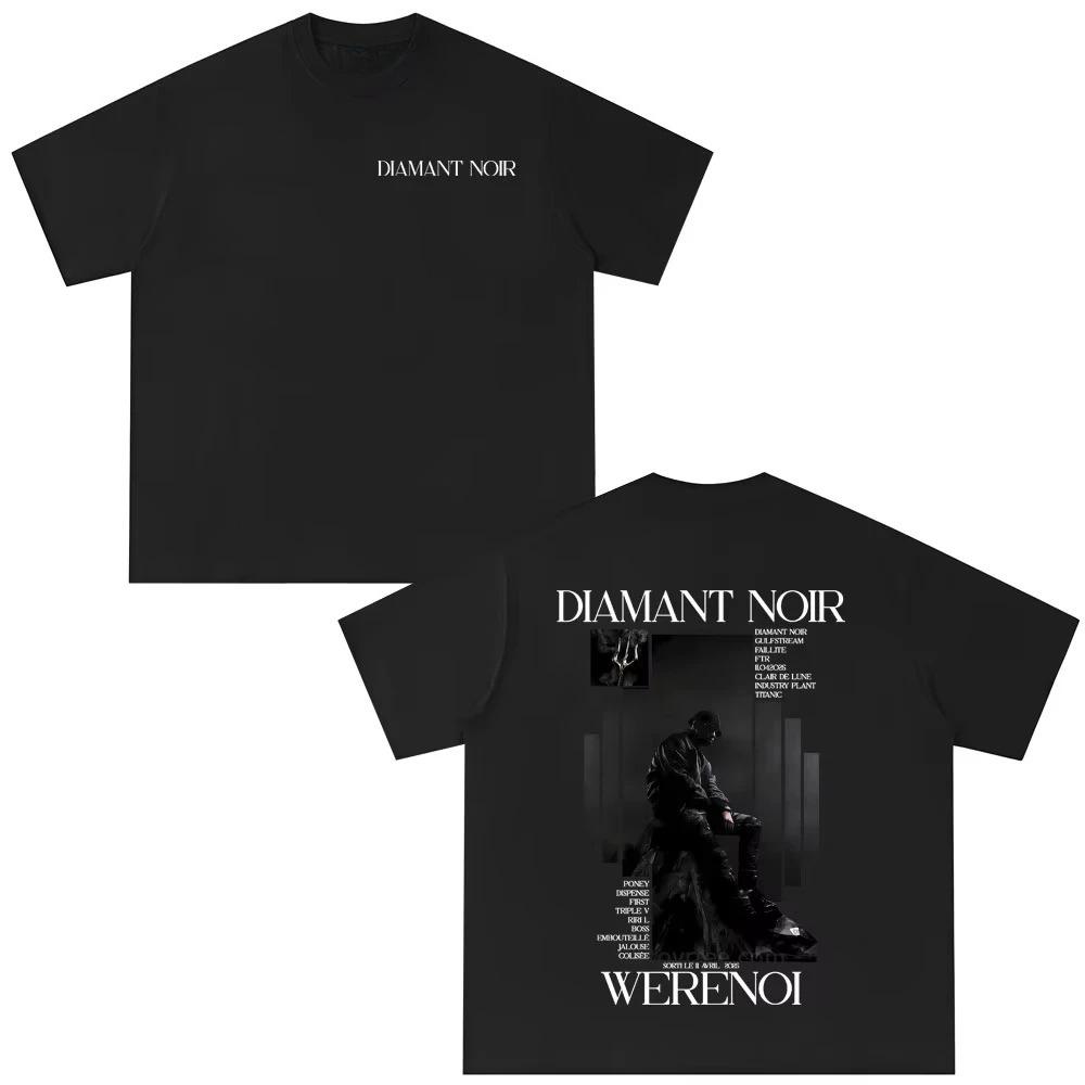 2026 Hot Sale Rapper WeRenoi DiaUnisext Noir Album Tshirt Unisex Women Hip Hop Fashion Pop Music Tshirts Cotton Clorhing Vintage Wear