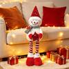 Sequined Retractable Snowman Figurine Stretchable Soft Fabric Christmas Standing Snowman Sparkling Star Christmas Snowman