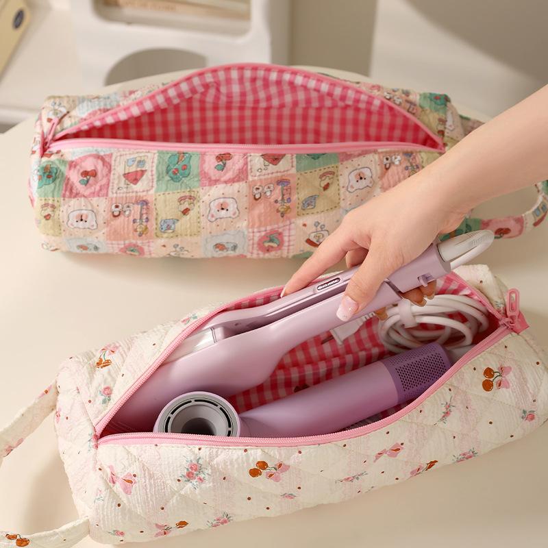 New Travel Hair Dryer Storage Bag with Handle Dustproof Curler Storage Bag Large Capacity Soft Quilting Cotton Hair Organizer li