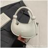 Hand Carry Fashion Trend Dumpling Bag Women 2025 New Simple Versatile Patent Leather Shoulder Bag Niche Design Messenger Bag