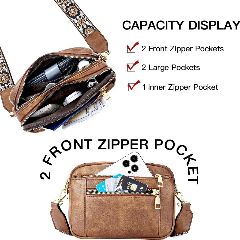 Handmade Colorful Straps Crossbody Leather Bags & Purse - Women's Fashion Handbag With Adjustable Strap