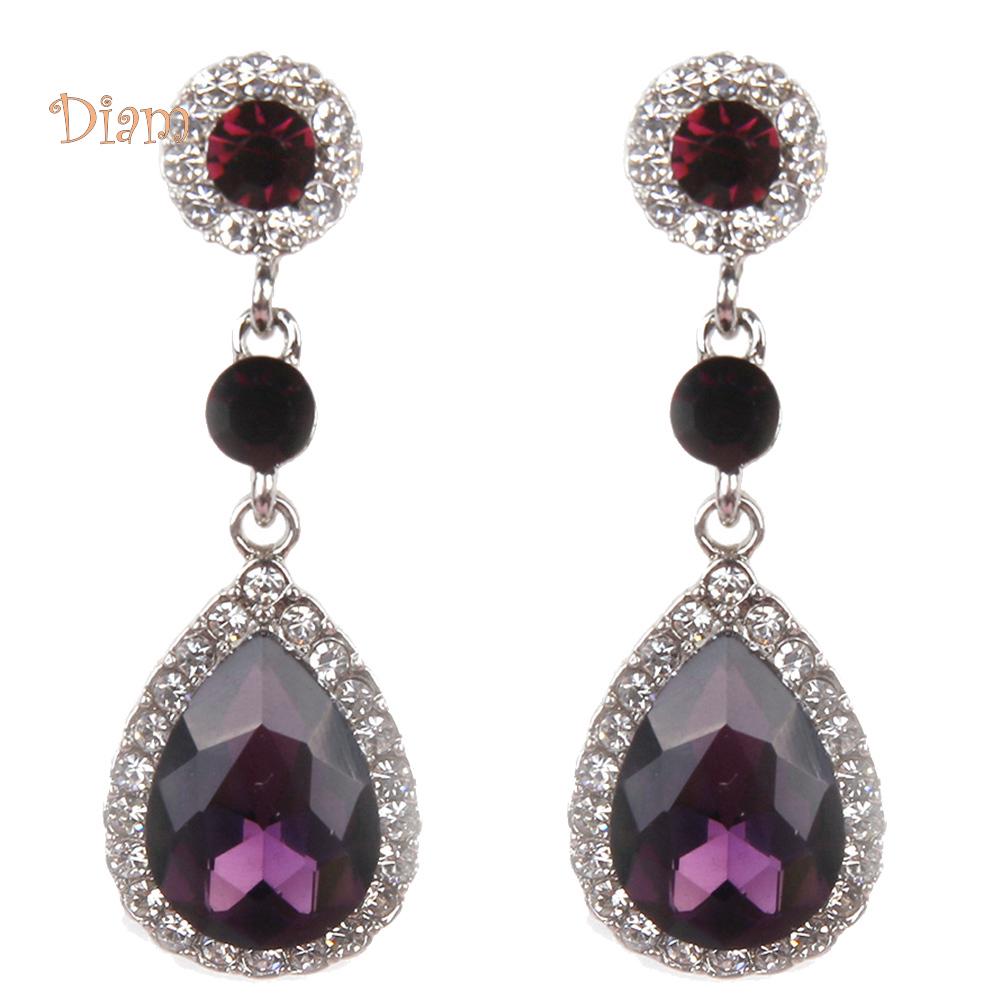 Длинные висячие серьги с горным хрусталём для торжественных мероприятий