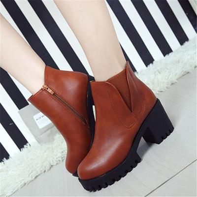 2024 новый горячий стиль модные женские ботинки круглый носок водонепроницаемые толстые подошвы из искусственной кожи водонепроницаемые женские ботинки hjn78