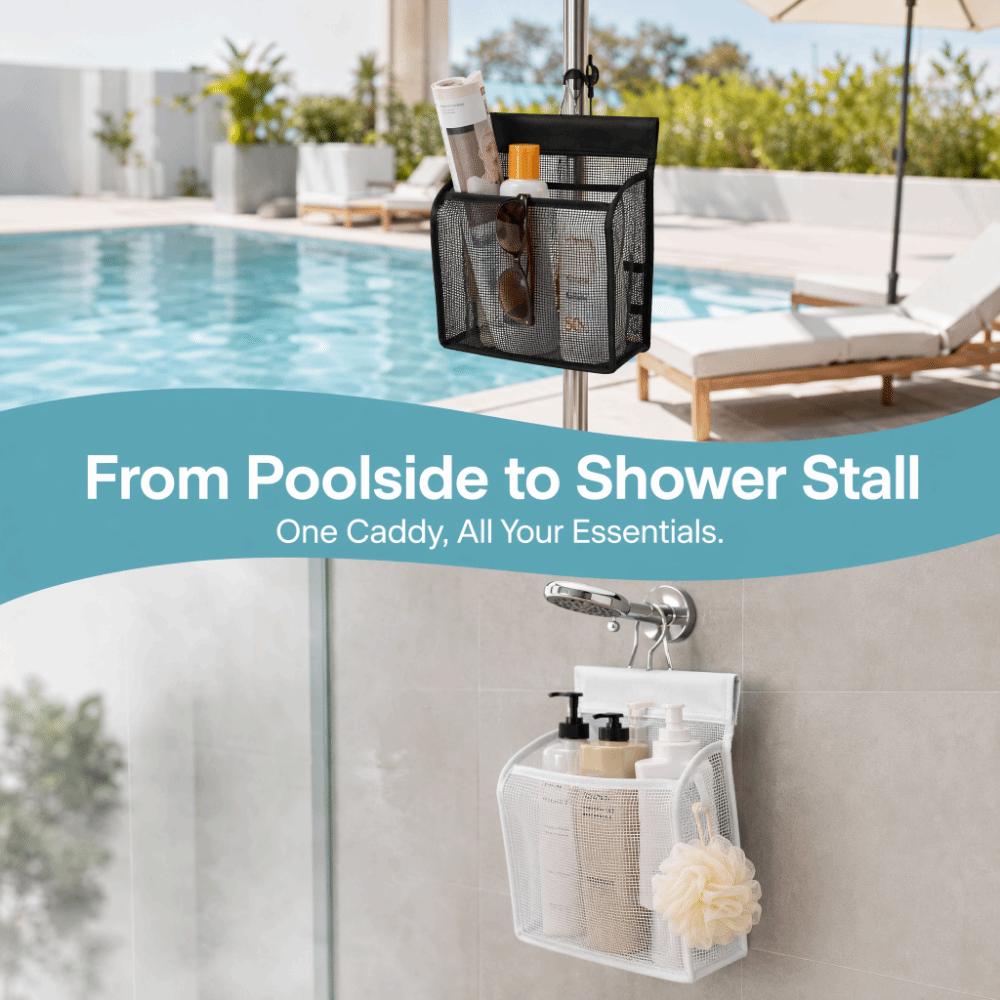 Breathable Shower Storage Basket Mesh Toiletry Organizer Bath Basket Hanging Shower Bag Dormitory