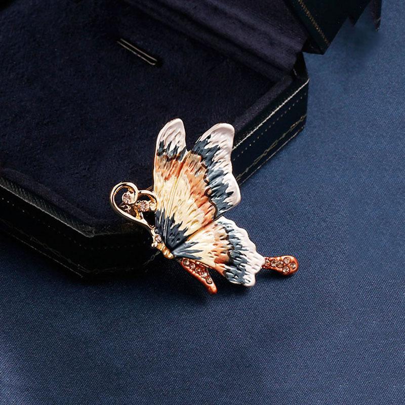 Elegant Enamel Painted Butterfly Brooch, High-end Women's Luxurious, Fashionable and Exquisite Brooch
