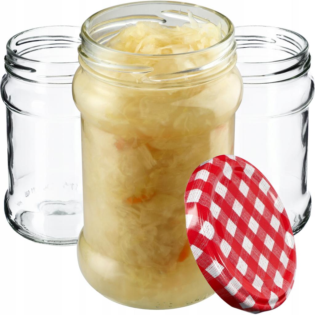 KADAX Seno Preserve Jars 315ml 10pcs 66mm + Lids "Red Peas"