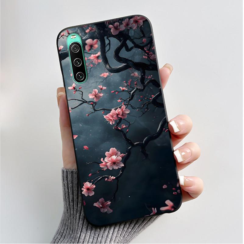 For Sony Xperia 10 VI V IV III II Case Luxury Fashion Butterfly Flowers Soft Black TPU Cover Ultrathin Shockproof Shell Fundas