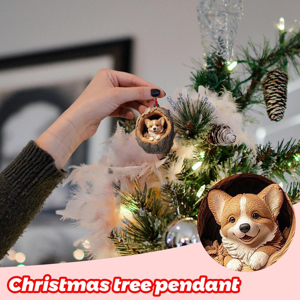 2D Acrylic Animal Christmas Decoration Christmas Tree Pendant