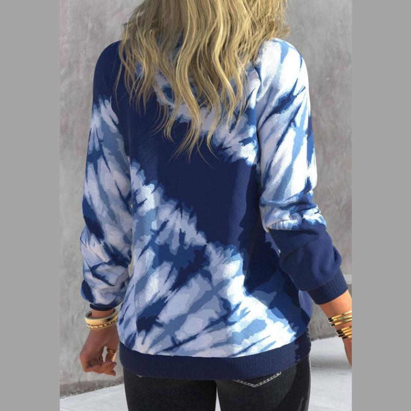 Женская модная повседневная футболка с длинным рукавом и круглым вырезом и топ