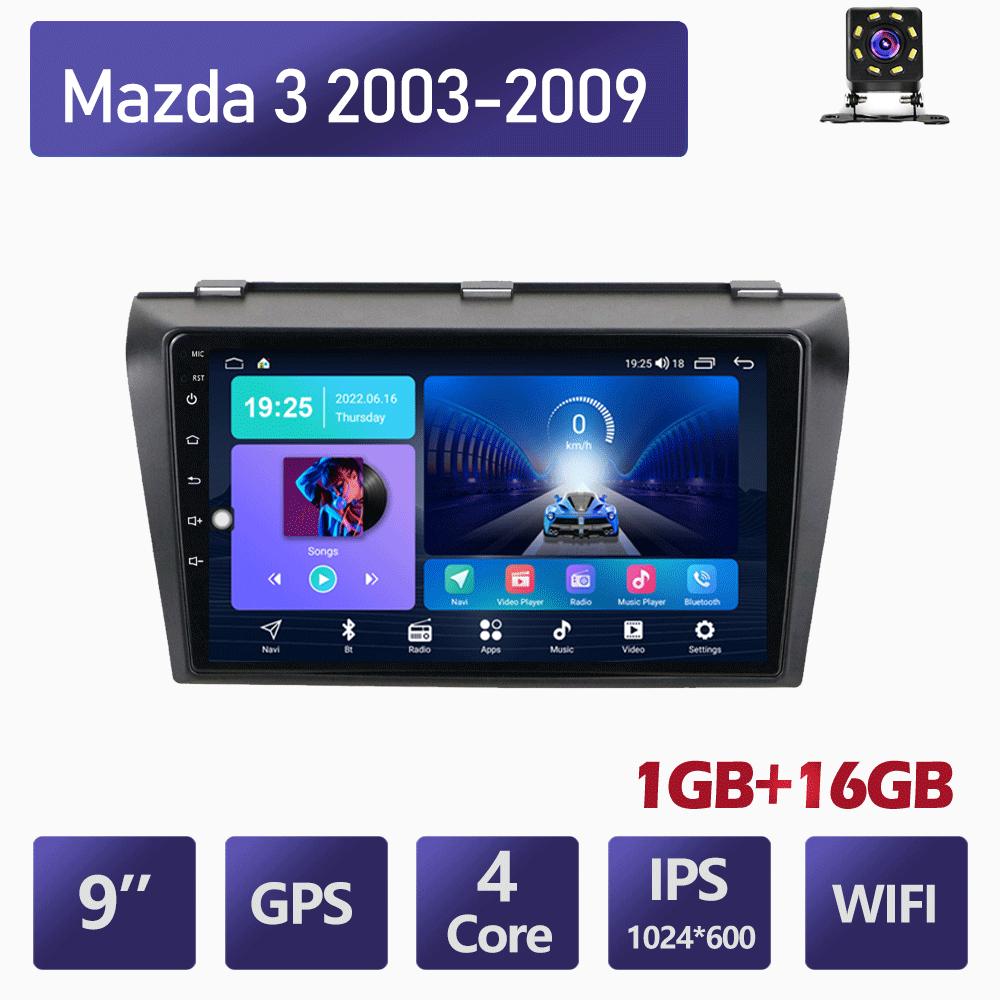 Автомобильный радиоприемник на базе Android Carplay для Mazda 3 2003-2009, мультимедийный видеоплеер, GPS-навигация, WIFI, 2 + 32 ГБ