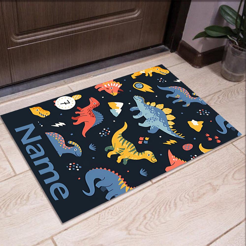 Custom Name Dinosaur Printed Carpet,Rug for Office Chair Living Room Bedroom Kitchen Room Decor Gifts.