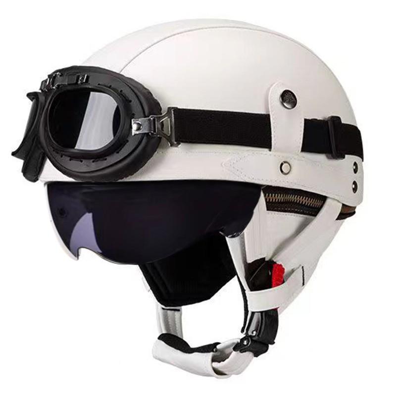 Vintage-Style Open Face Motorcycle Helmet Adults Unisex ABS Half With 3C Certification