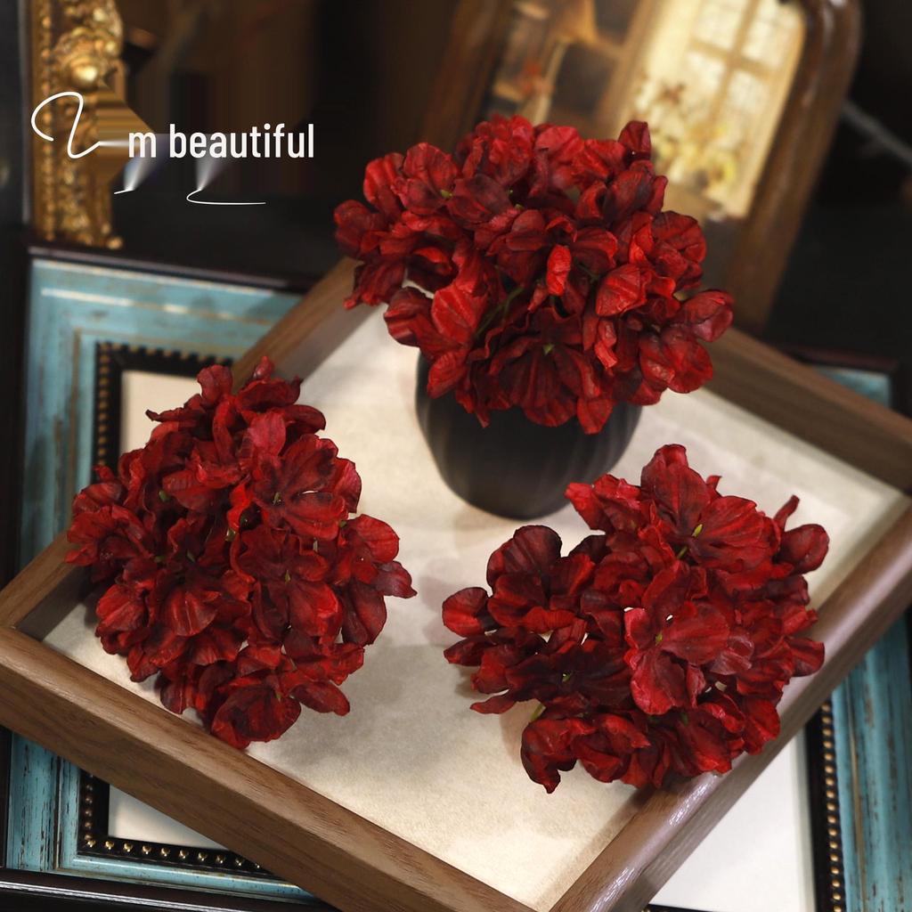 Ретро Заколка для волос в виде цветка из ткани винного цвета - Головной убор в классическом китайском стиле