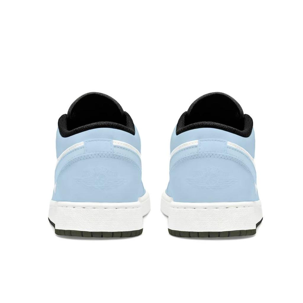 Jordan Air Jordan 1 Maris Sal Ice Cream Abrasion Resistant Low top Vintage Basketball Shoes Unisex White Blue 553558-092(Team1119-)
