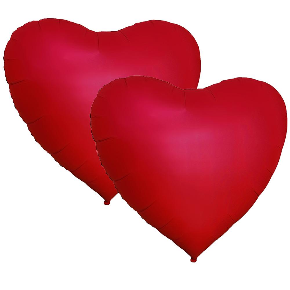 2-Pack of 60inch Large Heart-Shaped Aluminum Foil Balloons, Red Large Heart Balloons, Party Balloons, Suitable for Birthday Parties, Va