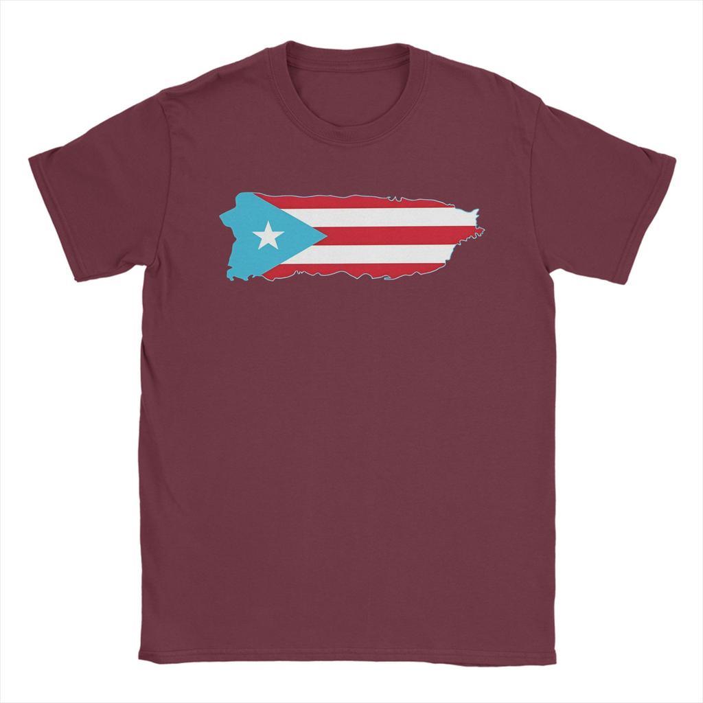 Unisexs TShirts Puerto Rico Map Funny Cotton Tees Short Sleeve T Shirts Crew Neck Tops Adult