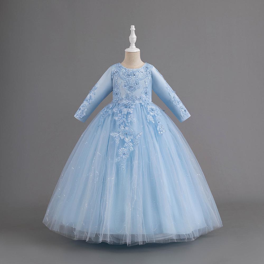 Весенние сетчатые платья-принцессы для девочек - Пышные юбки и официальные свадебные наряды для детей от маленького до среднего размера