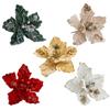DIY Artificial Poinsettia Flower Simulation Sequins Flower Christmas Tree Decorations  Party Gifts