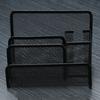 3-Tier Desktop Stacking File Holder Black Metal Mesh Mail Organizer Letter Holder Reinforced Design Space-Saving File Storage Rack for Desk Kitchen