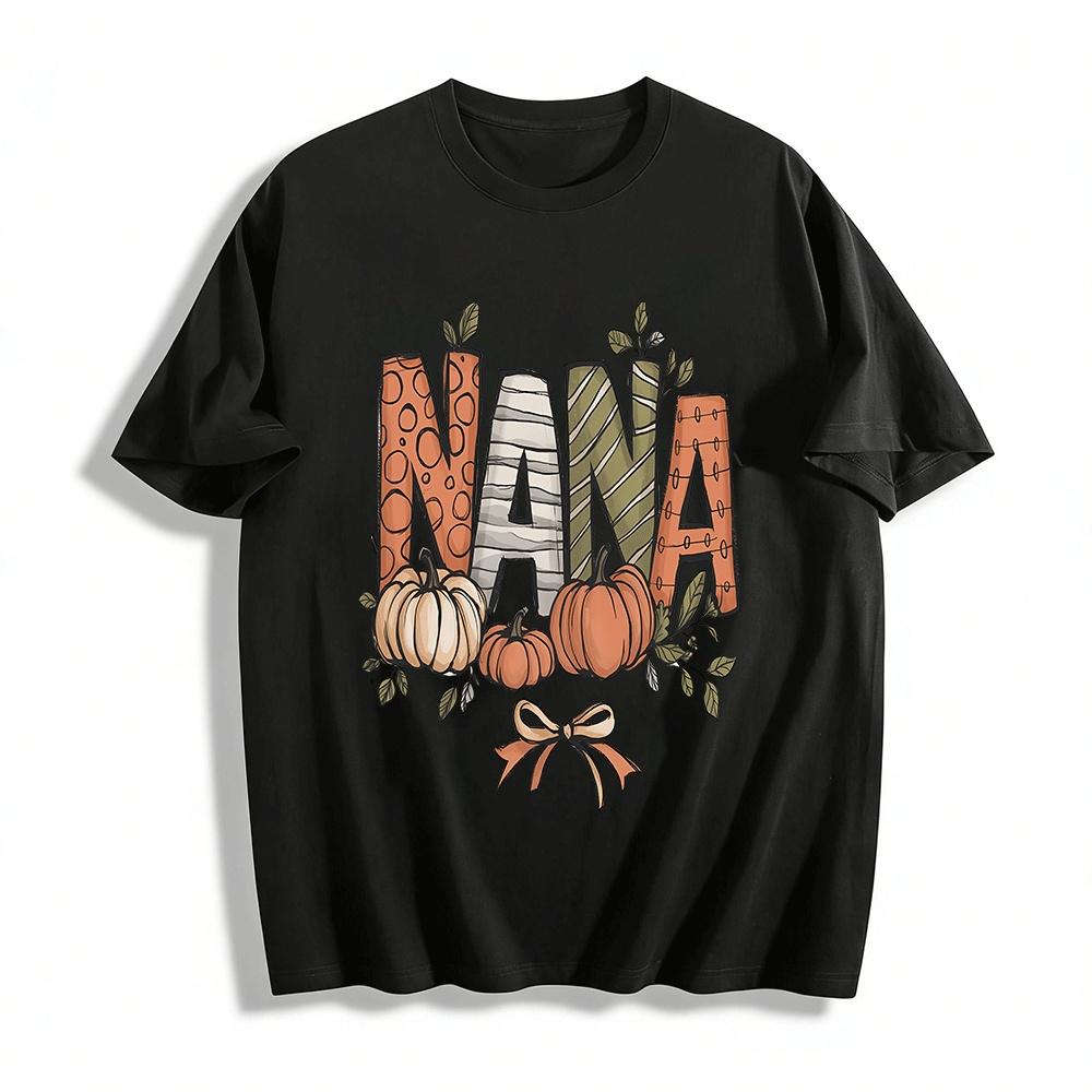 Осенняя тыква Принт NANA Повседневный топ Хлопковая футболка
