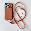 Чехол-кошелек для телефона IPhone 16/17 ProMax Текстура личи Полная защита С ремешком