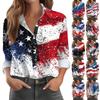 Женская рубашка-блузка с принтом и пуговицами, длинный рукав, повседневный базовый рубашечный воротник, обычный топ