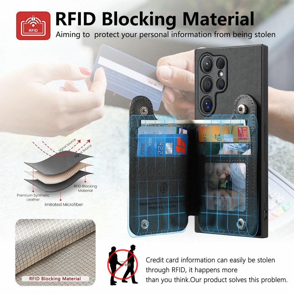 Кошелек на двойной кнопке-магните, кожаный, с RFID-защитой для карт, для Samsung Galaxy s26 Ultra S25 S24 S23 S22 S21 Plus S 26 Edge 25 FE 24 Чехол