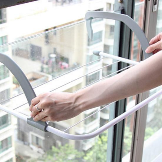 Складная вешалка для сушки полотенец, полка для хранения белья на балконе, стойка для хранения белья