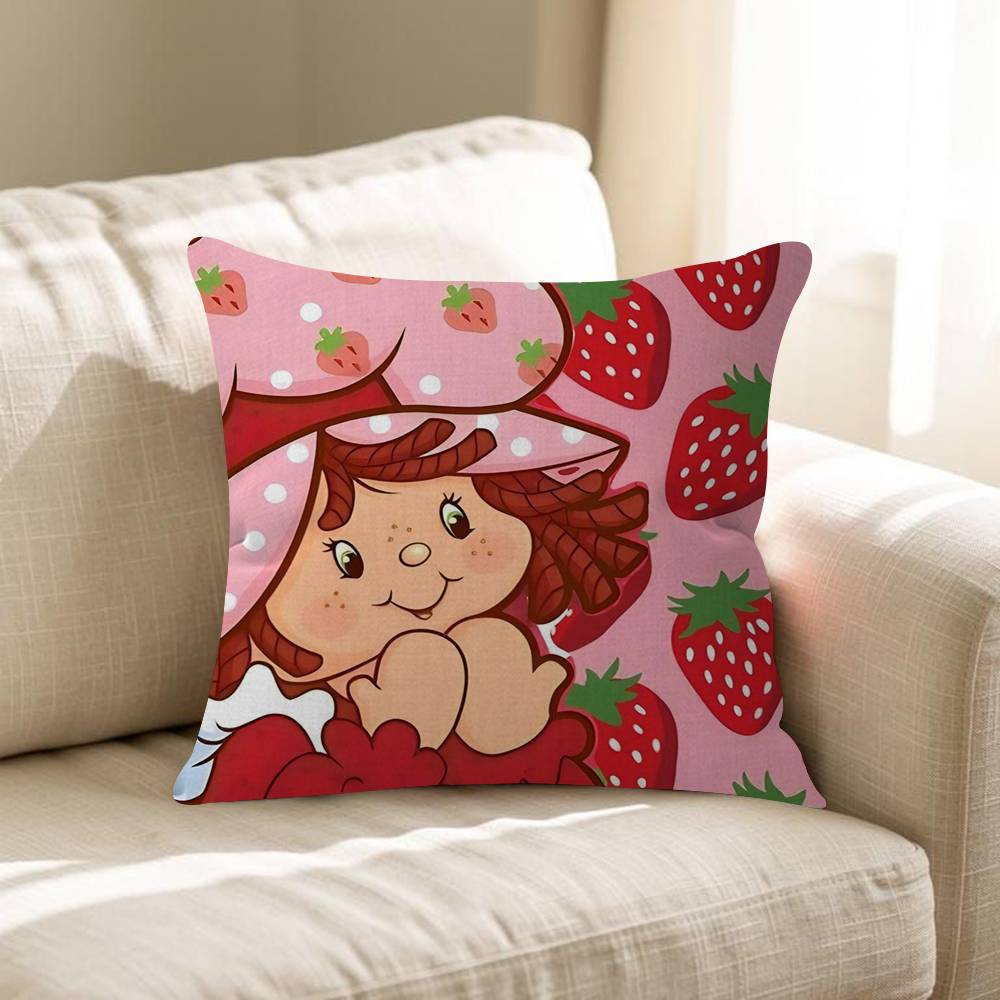 SStrawberry Vintage SShortcake Office Cushion Pillowcase Car Cushion Cover45X45CM Lumbar Pillowcase Sofa Pillowcover